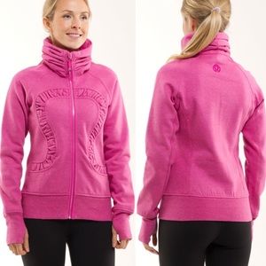 Lululemon Cuddle Up Jacket Sweater Sparkling Heathered Paris Pink